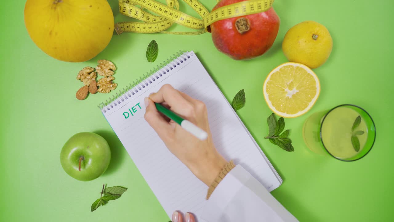 건강한 생활과 영양. 식단 계획을 준비하십시오.