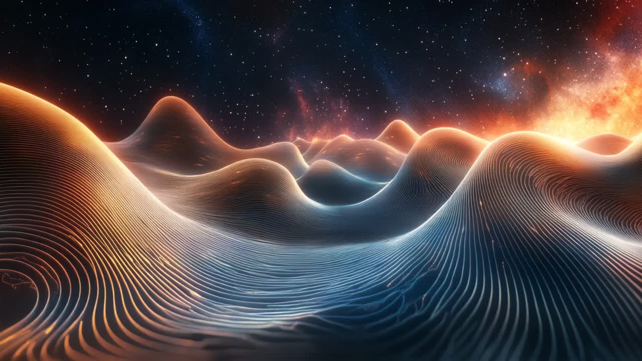 Abstract Cosmic Desert Landscape