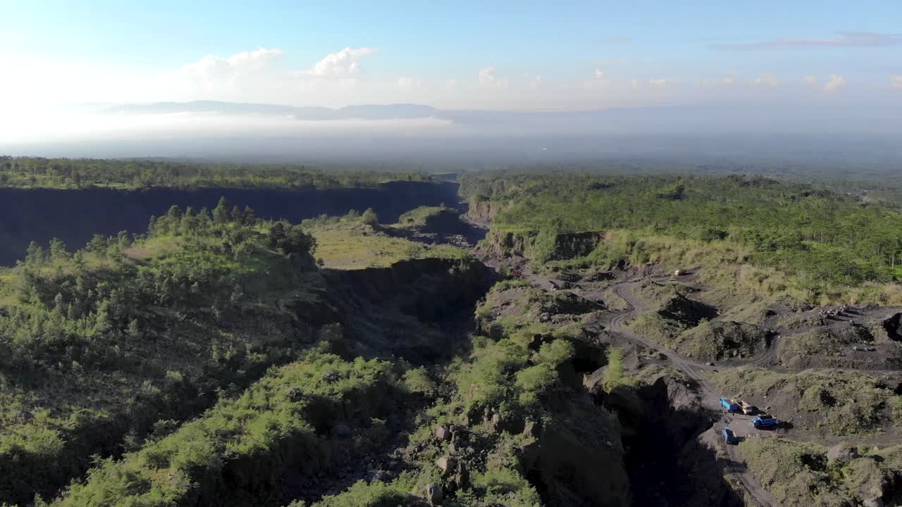 Merapi Mountain Volcano Drone Indonesia