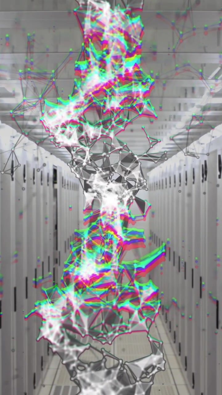 Animation of dna rotating over servers