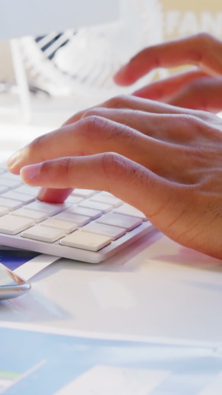 Business executive working on computer