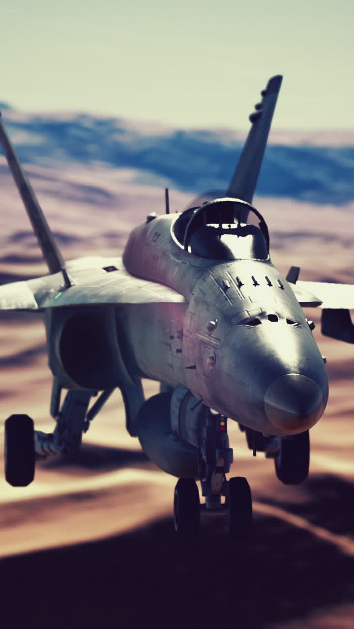 f-18 super hornet en vuelo sobre el paisaje desértico