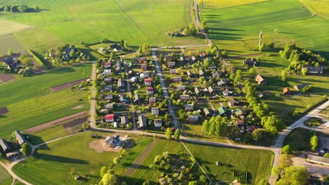 small town aerial in northern europe