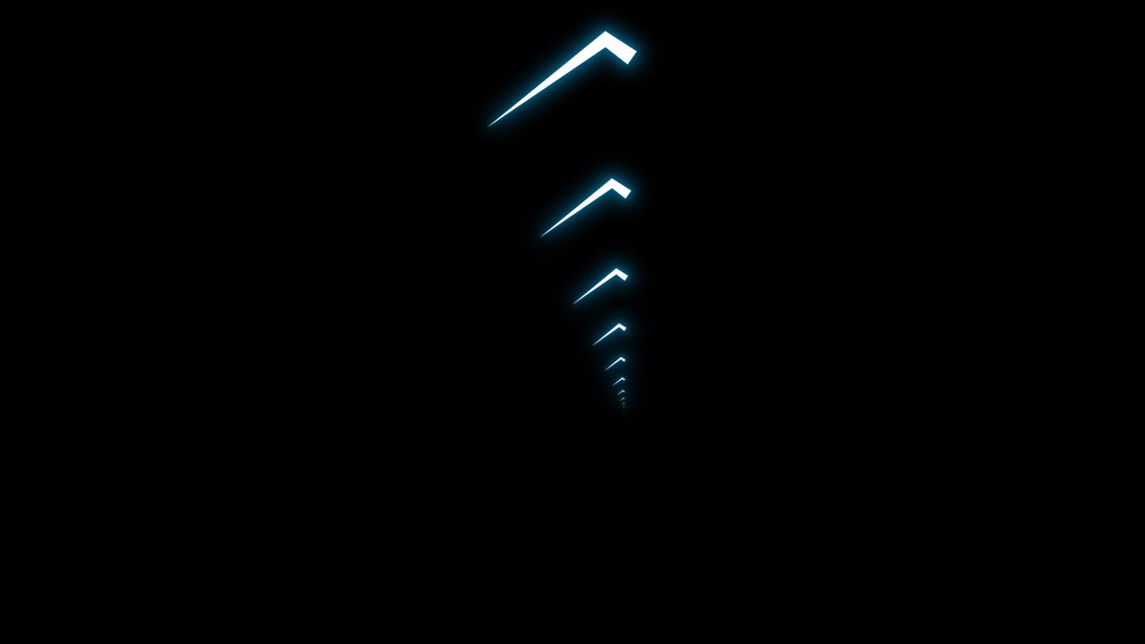 Moving Along Abstract Hexagon Tunnel as Lines Sweep Around Illuminating Hidden Shape on Black Background. Animated Motion Graphics