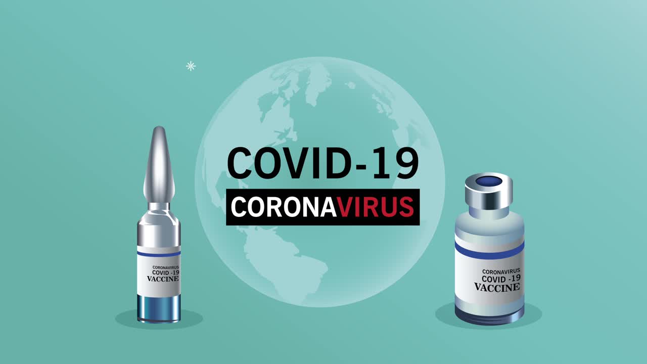 covid19 pandemic lettering in earth planet