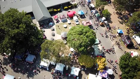 Aerial-view-of-a-festival-in-the-outer-suburbs-of-Melbourne,-Victoria,-Australia