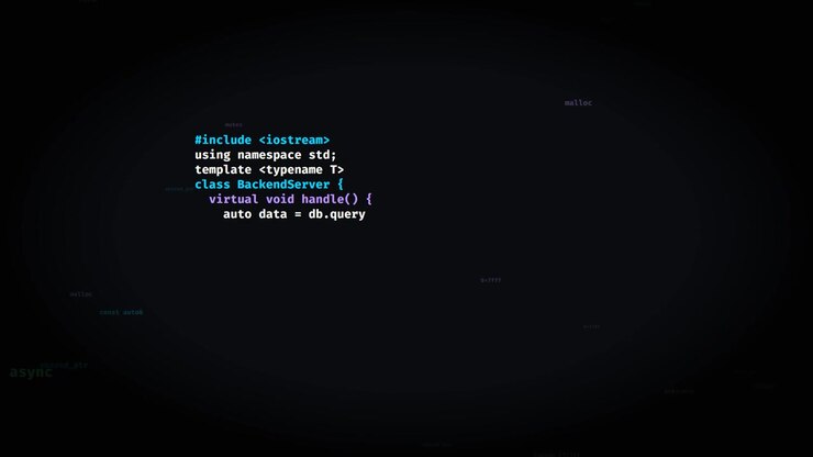 C++ Programming Code Being Typed on Dark Screen