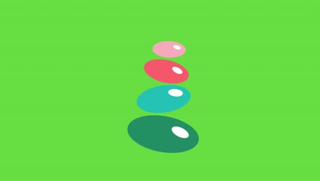 video en 4k del símbolo de yoga de dibujos animados en fondo verde.