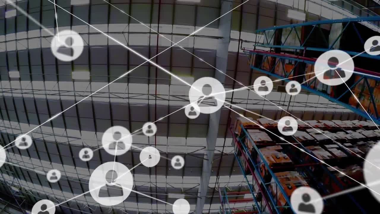 Animación de conexiones de red con iconos de representación humana