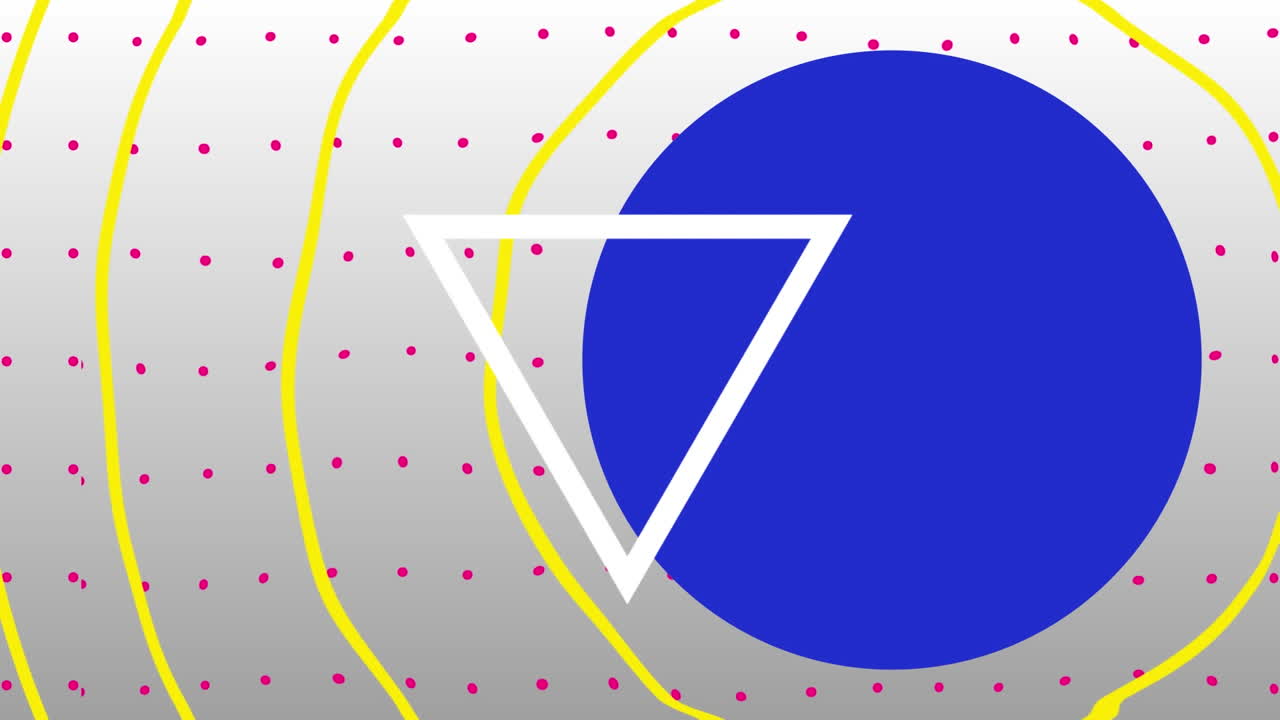 animación de formas blancas en movimiento y círculos sobre fondo blanco