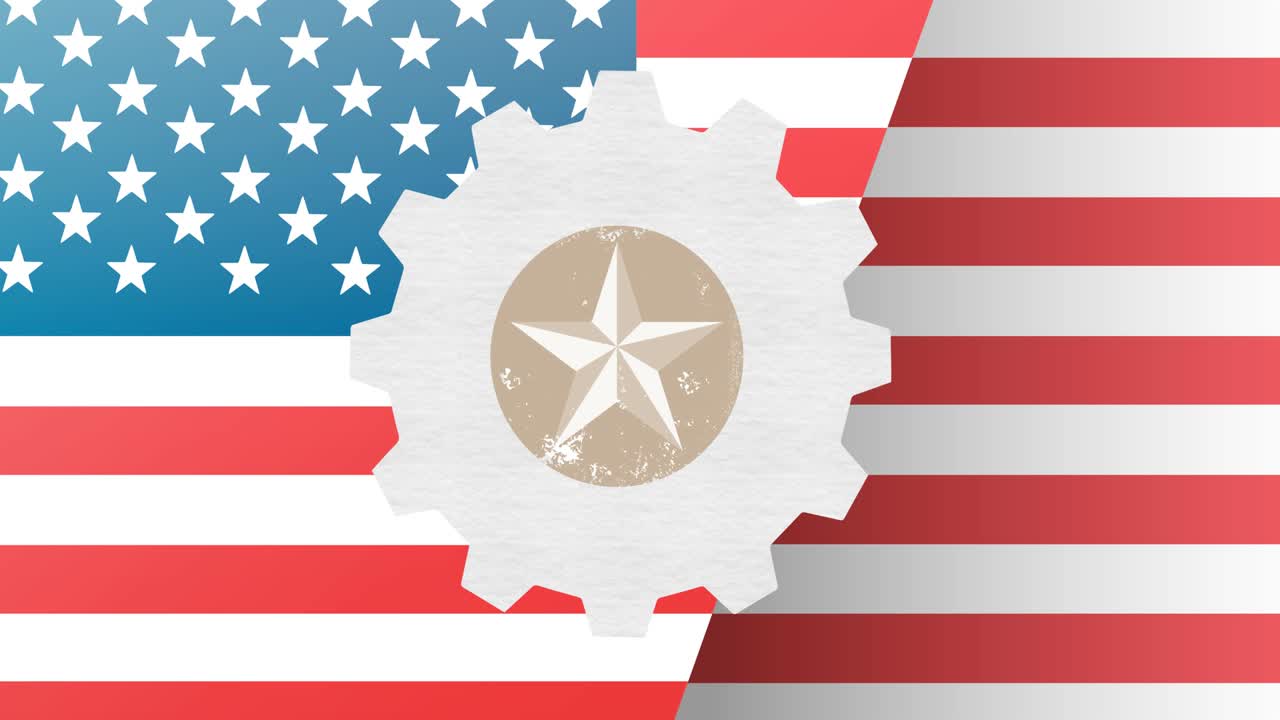 노동절 별과 미국  ⁇ 발의 애니메이션