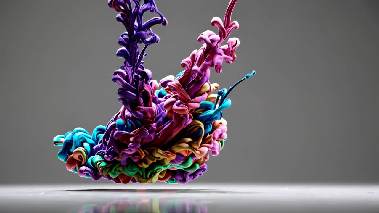 Abstract Colorful Ink Explosion