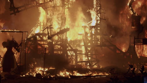 bonfires on the streets of valencia spain