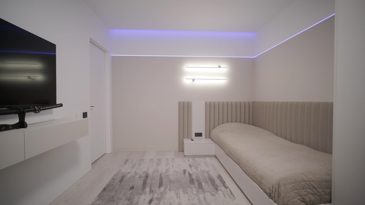 interior de un dormitorio acogedor en diseño moderno