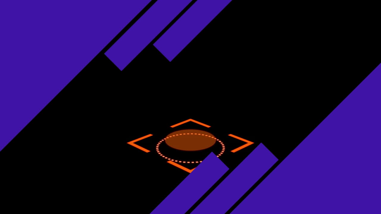 검은색 배경 위에 보라색 패널을 스캔하고 움직이는 범위의 애니메이션