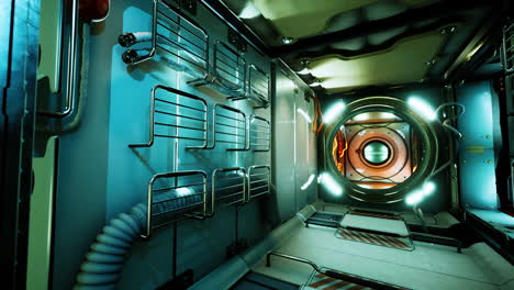 interior of futuristic internation space station