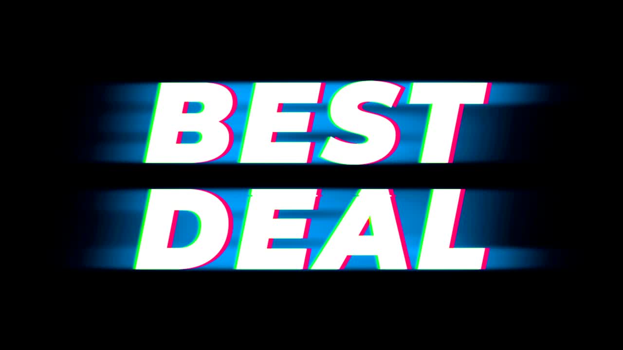 Best Deal Text Vintage Glitch Effect Promotion.