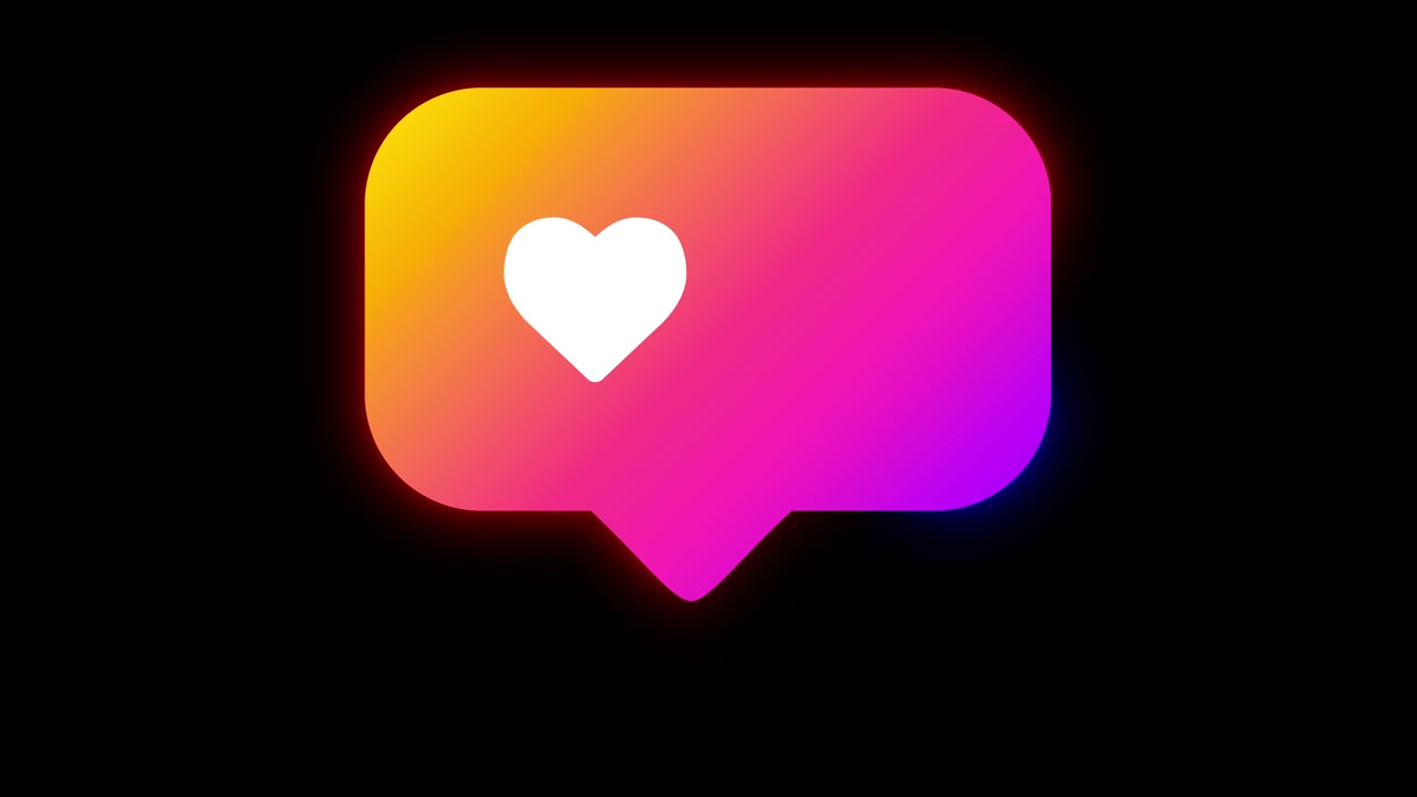 Icona di notifica a forma di cuore su sfondo nero senza numeri per l'aggiunta di dati o metriche personalizzate