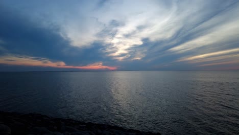 a motion lapse at norderhafen on the nordstrand peninsula in the wadden sea national park in schleswig-holstein, germany, europe