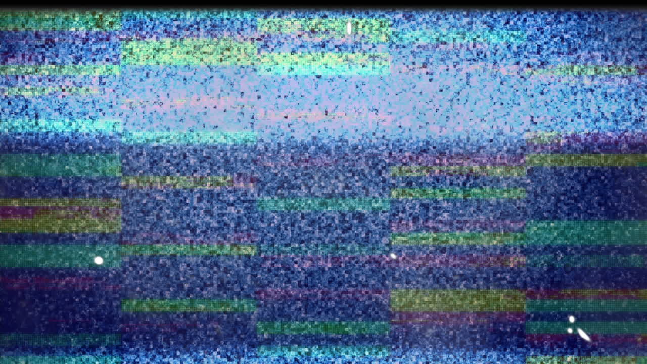 플리커링 하는 다채로운 직사각형 의 애니메이션 과 오류 와 소음