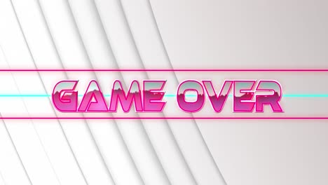 animation of game over between lines over abstract pattern against white background