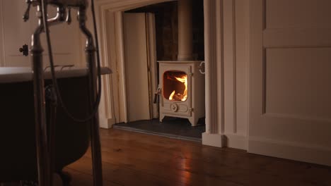 Cream-coloured-stove-in-bathroom