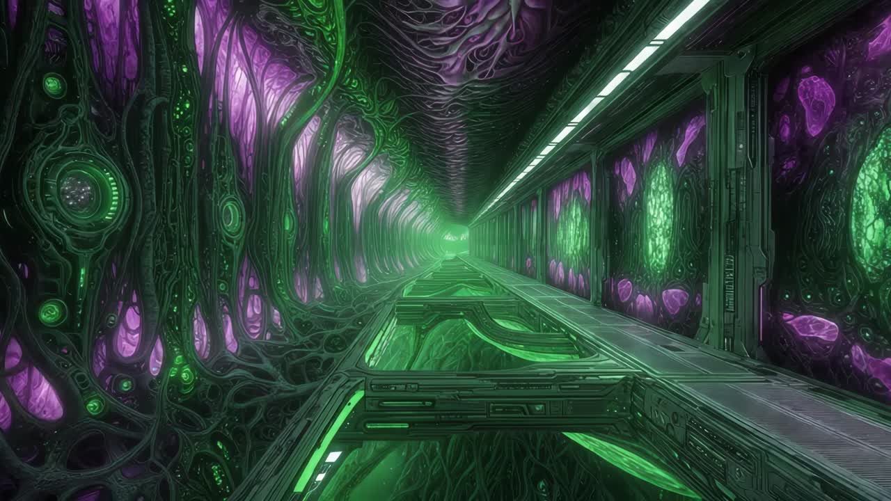 el corredor del túnel luminoso futurista