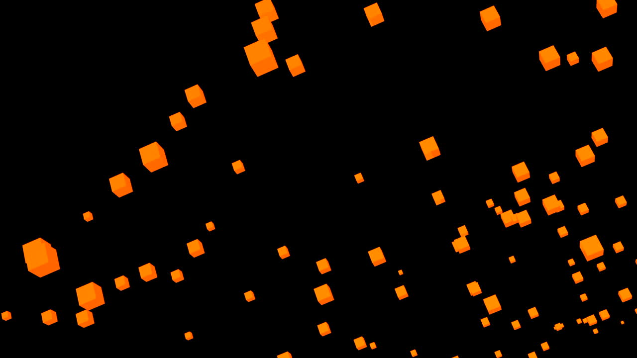 cubos de color naranja sobre un fondo negro