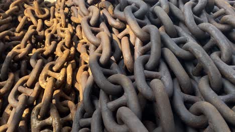 close up view of pile of ship chain