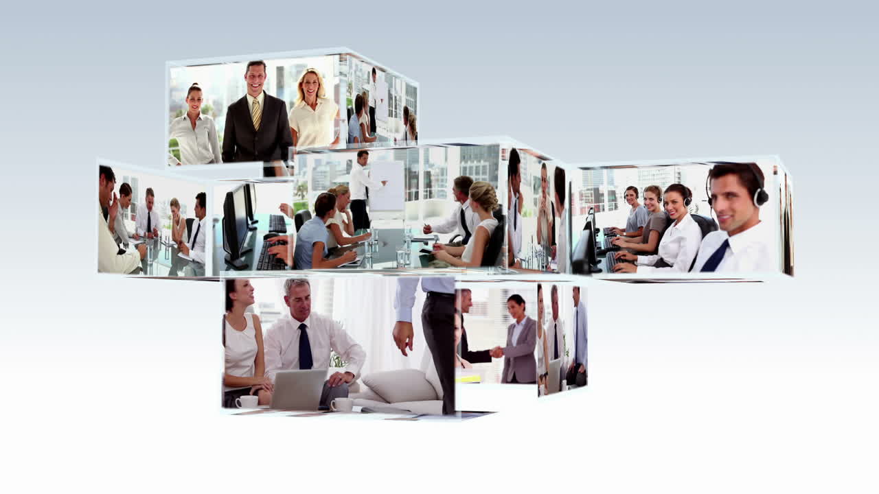 사무실 생활을 보여주는 비즈니스 애니메이션