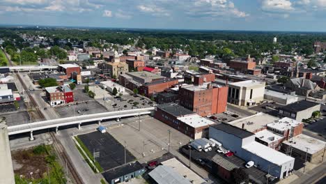 marion ohio downtown - aerial drone -