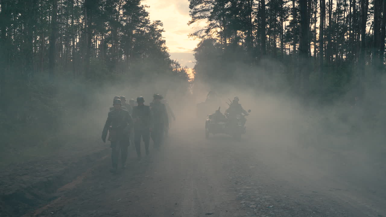 German Army Troops on the Move in World War II