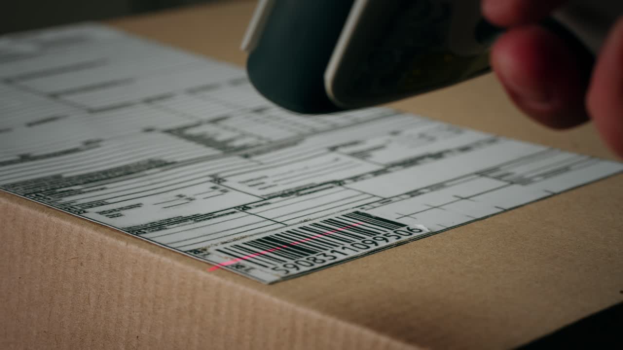 Scan qr code barcode payment buy electronic payment scan animation, postal post delivery service, tickets for events.