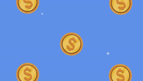 dólares monedas patrón animación
