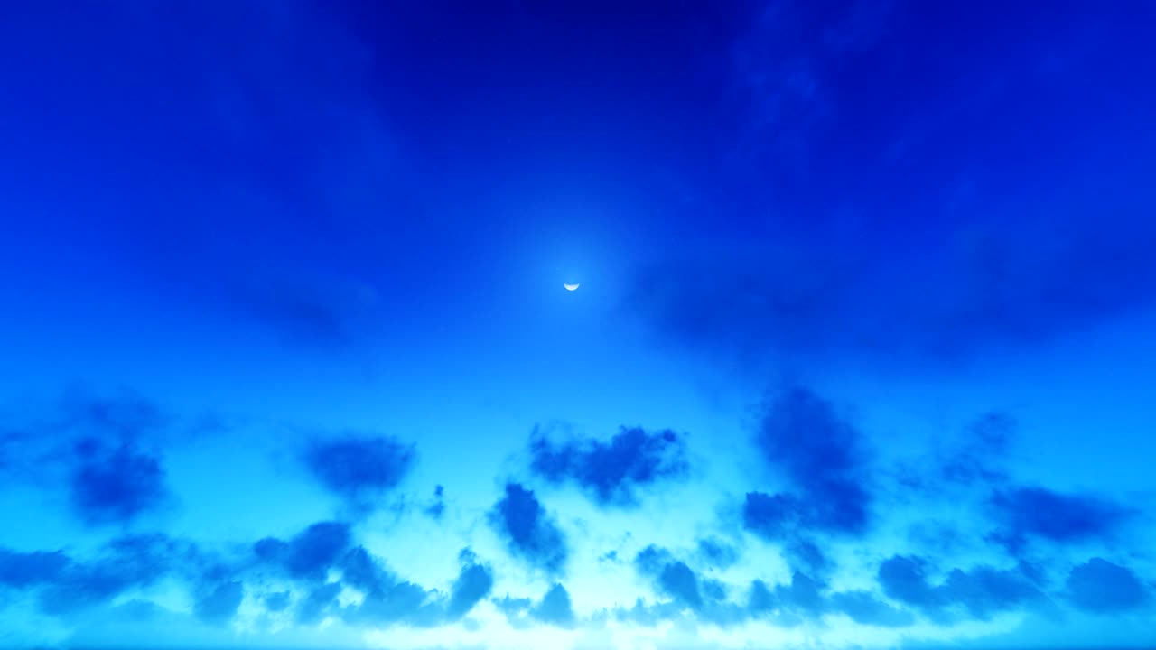 타임 스: 밤에서 낮, 별빛 하늘에 대비한 보름달, 4k