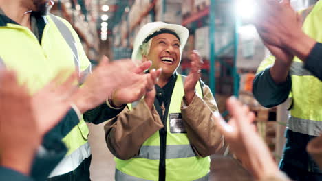 warehouse team celebrates success