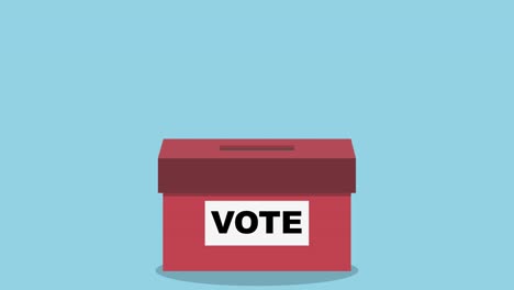 animación gráfica: votación electoral, puesta de la boleta en la caja de votación (bucle 4k)
