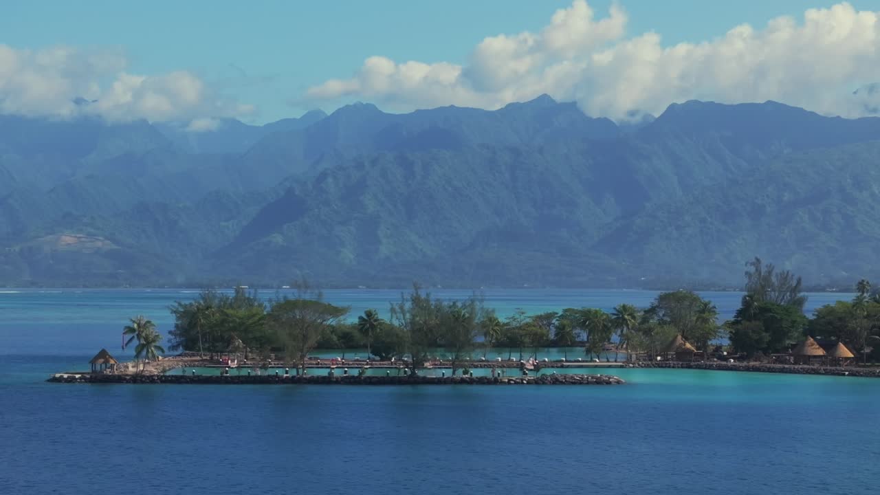 Papara Mont Ronnie Orohena Taharuu Beach Taiarapu Vairao Matiti Papara French Polynesia South Pacific Ocean drone aerial barrier coral reef marina Tahiti Island Papeete Moorea torquise water static