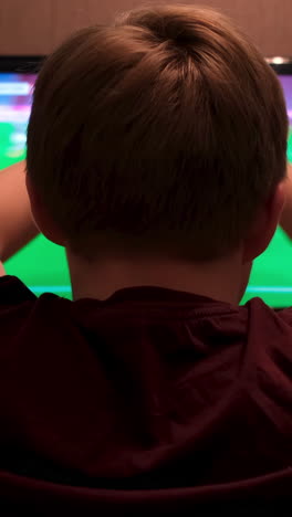 boy watching sports on tv