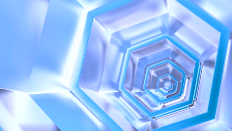 abstract blue hexagon tunnel