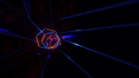 Colorful-abstract-tunnel-with-neon-lights.-Infinitely-looping-animation