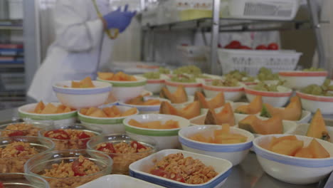 School-canteen-self-service-melon-fresh-food-France