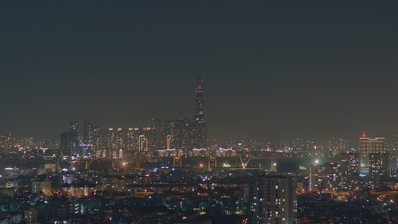 Time Lapse of City Downtown at Night