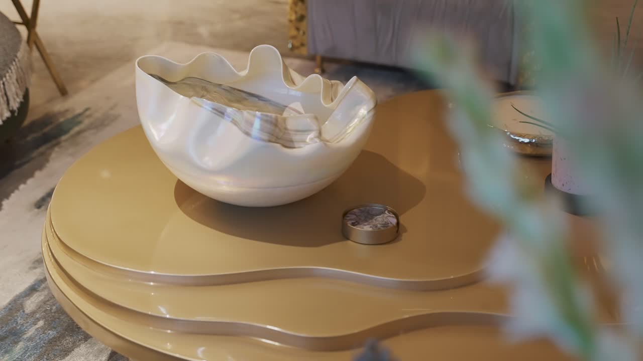 tiro deslizante de la pieza central de la mesa en la sala de estar