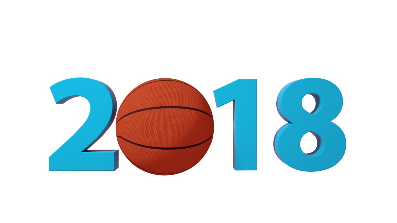 Basketball 2018 design background on a White Background. Alpha channel included