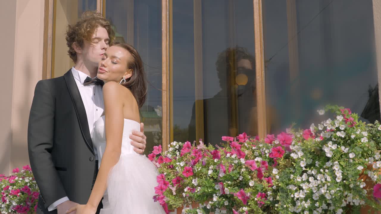 retrato de la pareja en el día de la boda