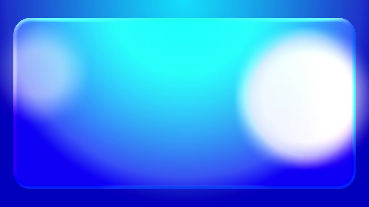 Immagine moderna di scheda app blu con forma rettangolare arrotondata, sfumatura ciano liscia e bagliore pulito.