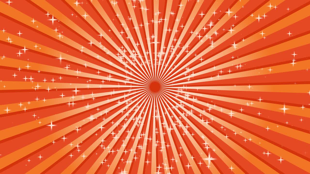 빛나는 오렌지색 선은 반이는 별과 함께 배경의 중앙을 중심으로 회전합니다.