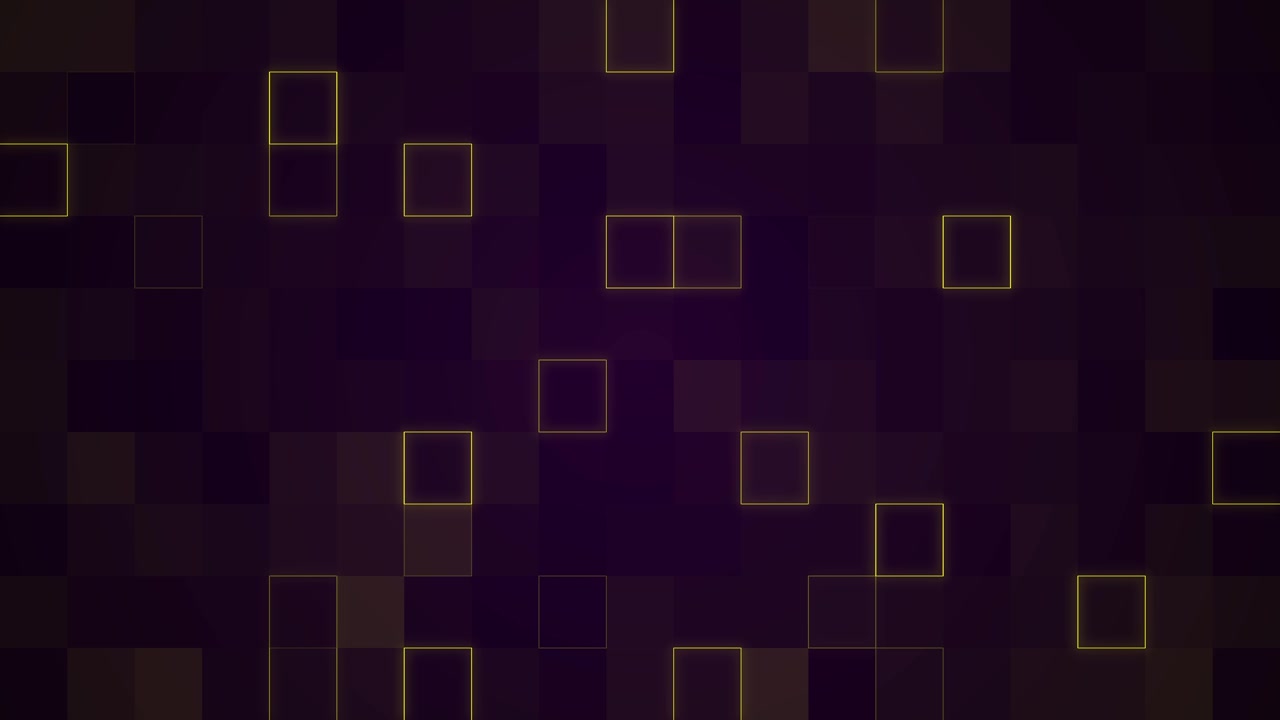 Abstract Dark Background with Animated Yellow Grid Squares