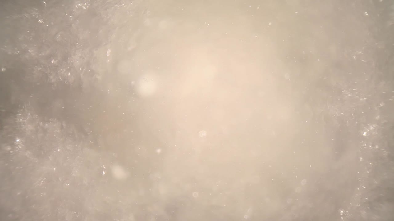 sumergido en una licuadora llena de cubitos de hielo picado (agua, separándose del hielo a medida que las partículas en el agua flotan) usando una lente de sonda de gran angular, obteniendo perspectivas únicas